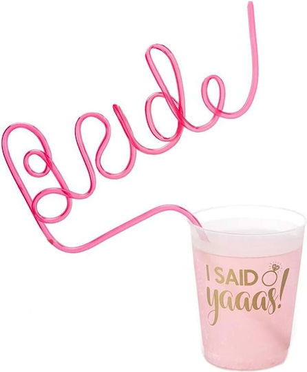 Plastic Straw Alista Home Bride Model Wedding Theme Diameter 0.5 Cm Pink