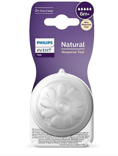 Philips Natural Tetine din Silicon cu Flux Rapid pentru 6+ luni 6 bucăți