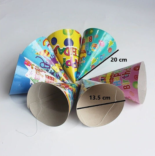 Set 6 Pălării De Petrecere Alista Home Copii Petrecere Carton 20 X 13.5 Cm Model 6 La Mulți Ani Multicolor