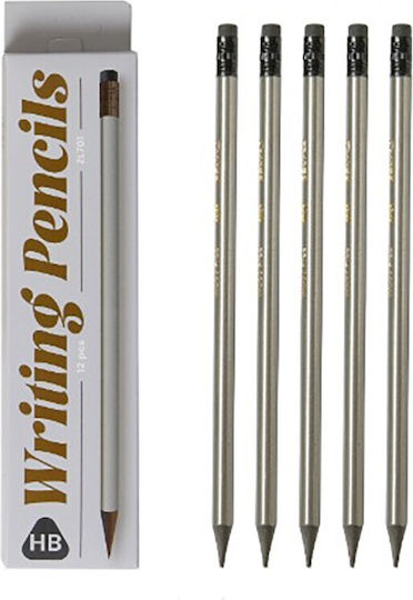 Set 12 Black Pencils Alista Home Hb School Eraser Gray Model 19 Cm