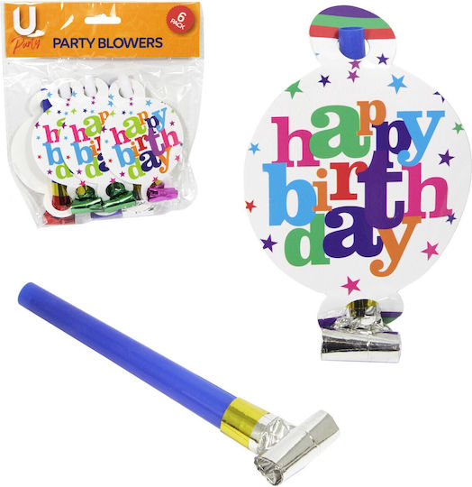 Set 6 Blowers Alista Home Happy Birthday Collection 19 X 11 Cm Made Cardboard Plastic Paper Multicolor