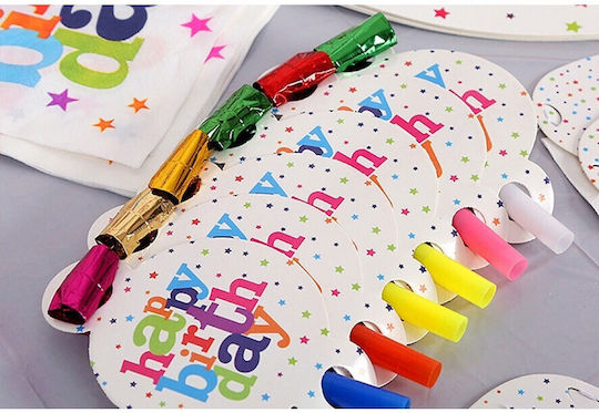 Set 6 Blowers Alista Home Happy Birthday Collection 19 X 11 Cm Made Cardboard Plastic Paper Multicolor