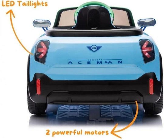 Mini Cooper Aceman Едноместна с Дистанционно Управление Лицензиран 12 Волта Синя за 2+ Години