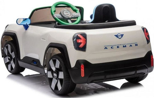 Mini Cooper Aceman Едноместен с Дистанционно Управление Лицензиран 12 Волта Бял за 2+ Години