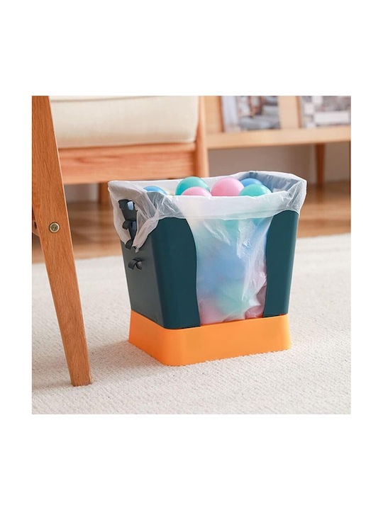 Expandable Trash Bin Alista Home Plastic Adjustable Foldable Versatile Kitchen Bathroom Office Universal Bin 21x25x17 Cm Blue Yellow
