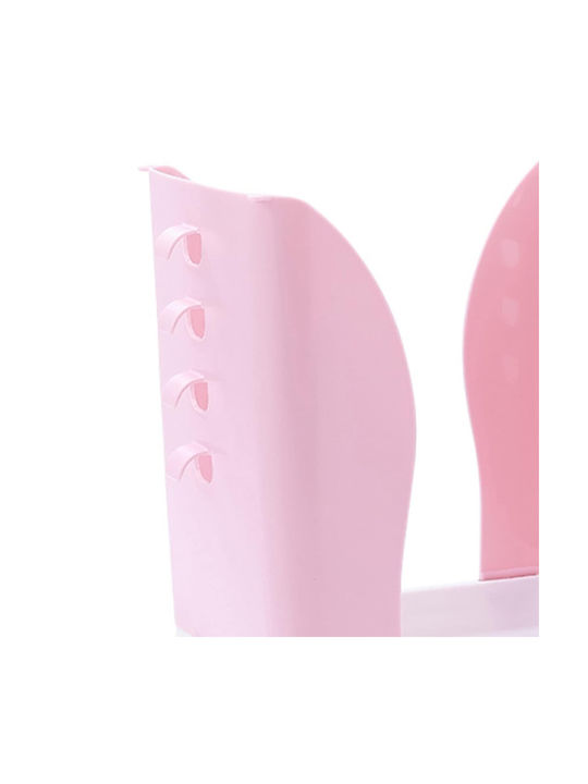 Expandable Trash Bin Alista Home Plastic Adjustable Foldable Versatile Kitchen Bathroom Office Universal Bin 21x25x17 Cm Pink White