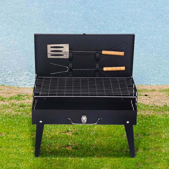 Grătar Portabil Alista Home Stil Geantă pliabil Accesorii Gătit Incluse Realizat Din Metal 46x43x26 Cm Negru