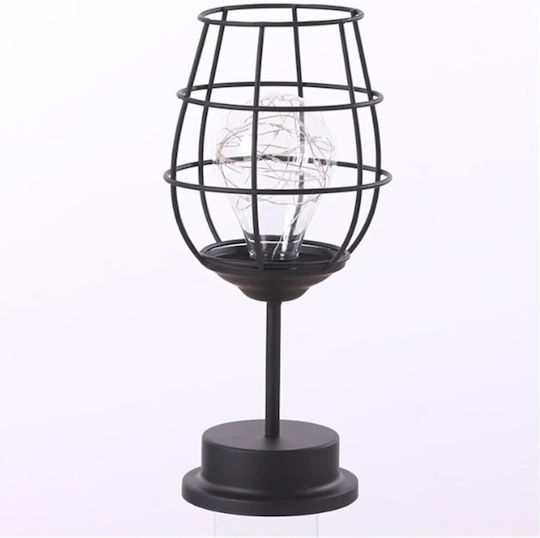 Decorative Led Lamp Alista Home Wine Glass Model Battery Operated 13 X 13 X 28 Cm Black Base Warm White Light