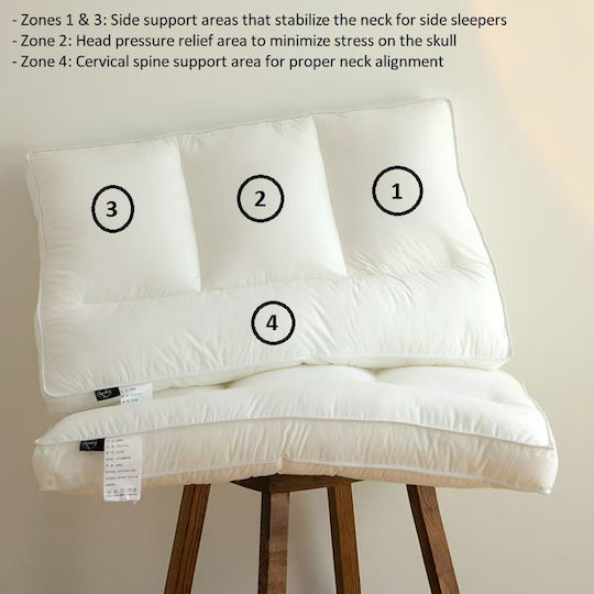 4 Seasons Collection Anatomic Cotton Bed Pillow 40x70x10cm