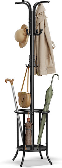 Songmics Καλόγερος Μεταλλικός Μαύρος 40x40x175cm