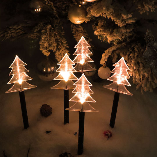 Set 5 Led Solar Outdoor Lights Fir Tree Type Garden Alista Home 37 Cm Warm White