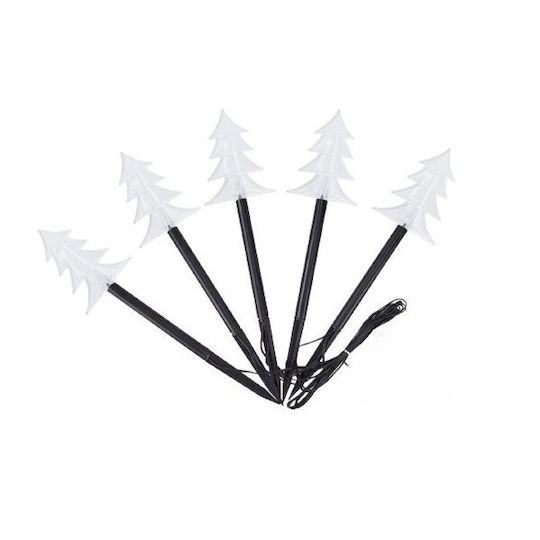 Set 5 Battery-powered Led Lamps Outdoor Fir Tree Model Garden Alista Home 35.5 Cm Warm White