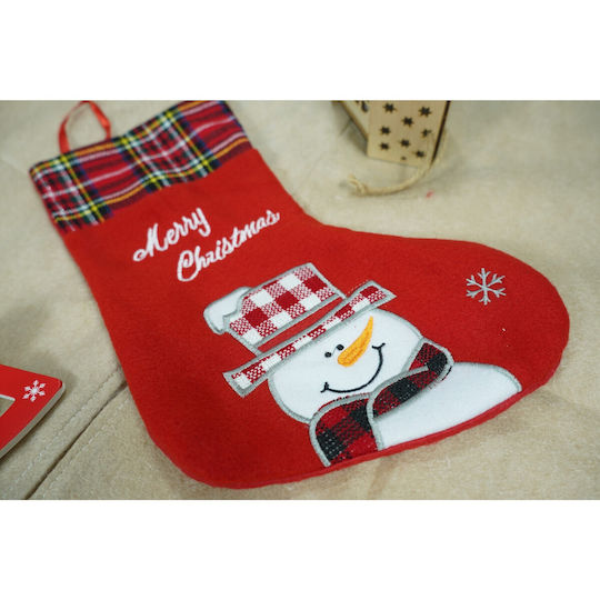 Weihnachtliche Dekorationssocke mit Schneemann M30xP15cm Rote