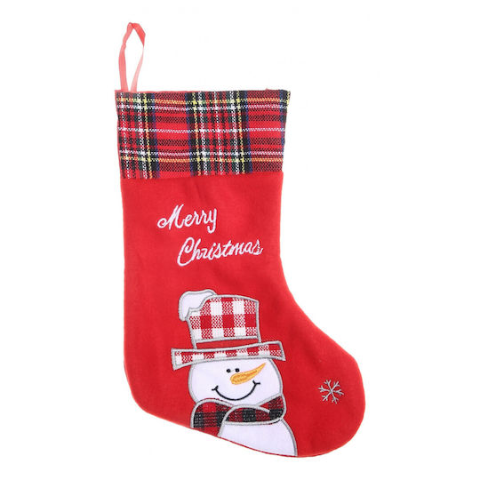 Weihnachtliche Dekorationssocke mit Schneemann M30xP15cm Rote