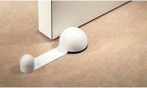 Door Stopper Adhesive Plastic Gray 1pcs
