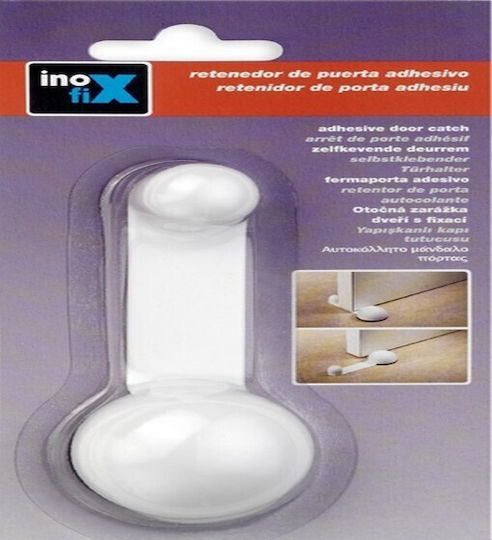 Door Stopper Adhesive Plastic Gray 1pcs