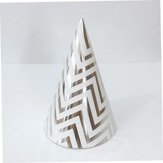 Set 6 Pălării De Petrecere Alista Home Copii Petrecere Carton 20 X 13.5 Cm Model 8 Valuri Argintii