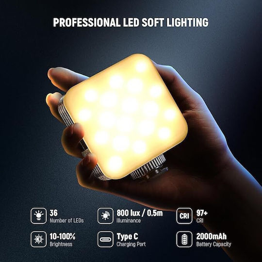 Neewer LED-Panel 6W Auf-Kamera mit Lichtstärke Lux 800