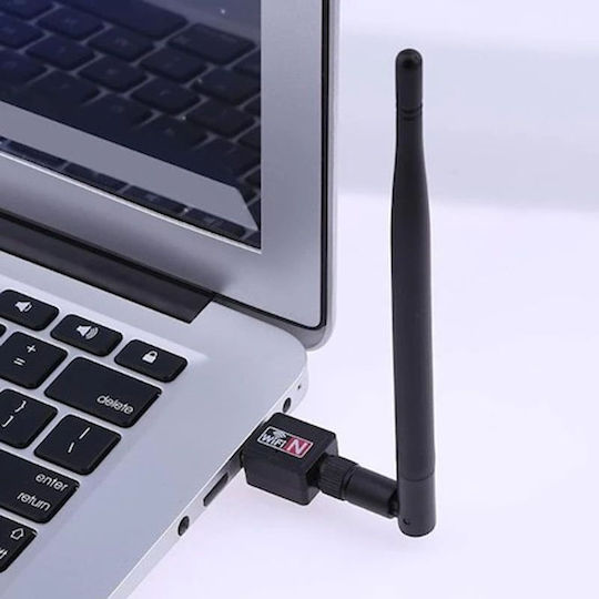 2.0 USB Network Adapter with Wireless Wi-Fi Connection 600Mbps and Detachable Antenna