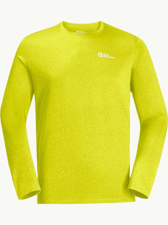 Jack Wolfskin Ανδρική Ισοθερμική Μακρυμάνικη Μπλούζα Κίτρινη