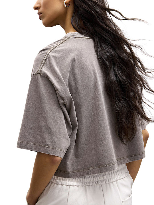 Jack & Jones Tricou Crop Damă Antracit Jack & Jones Tricou Crop Damă Antracit