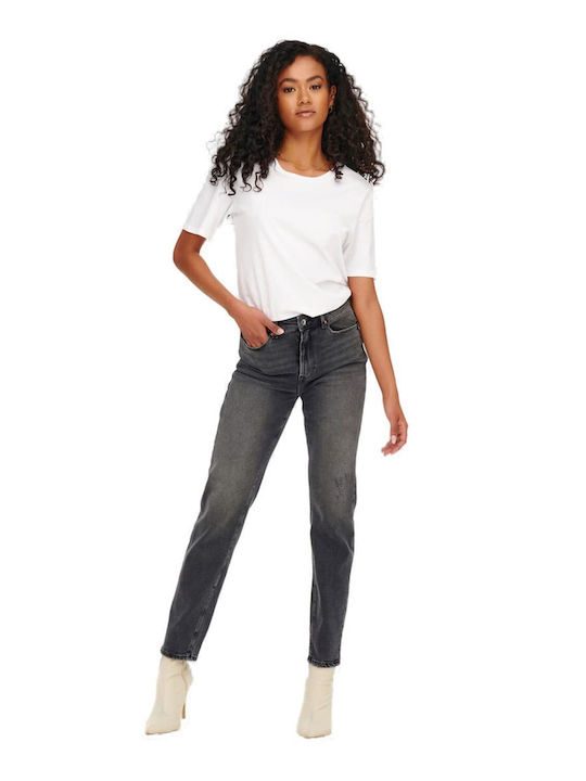Hw Women's Jean Trousers in Regular Fit Dark Grey Denim