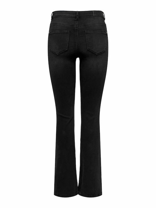 Wauw High Waist Women's Jean Trousers Flared Black