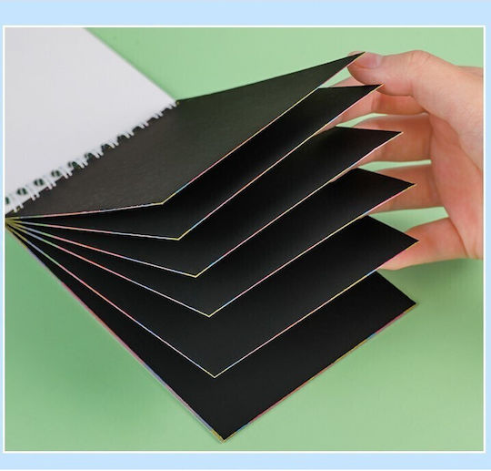 Alista Home Caiet De Carduri De Zgarieturi Diy Magic 12 Foi Creion Din Lemn Negru Carduri 26 X 19 Cm Multicolor