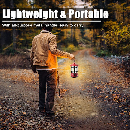 Alista Home Lanternă Lumini LED Reîncărcabilă pentru Camping 200 Lumen 5W Roșie