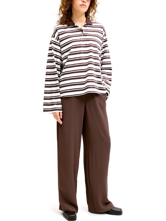 Women's Pantaloons with Rubber Band in Loose Fit Brown