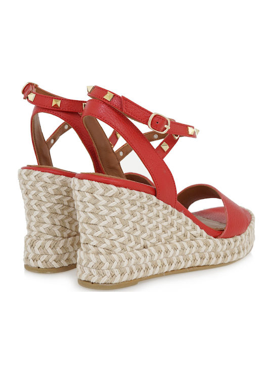 Sommer Damenplattformen im Stil Espadrilles Rote