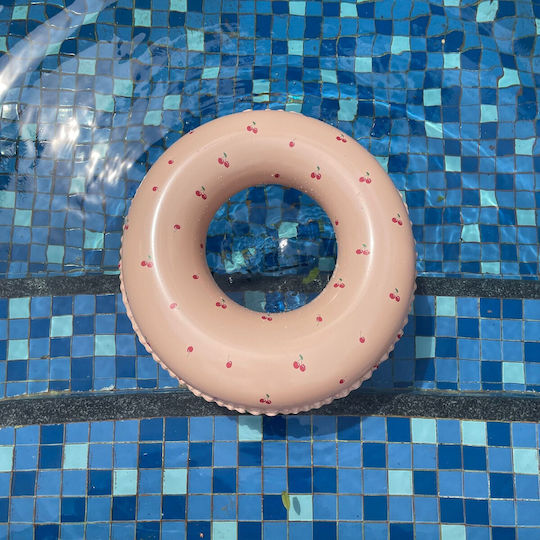 Inflatable Swimming Ring Children Orange Cherry Pattern Alista Home 70 Cm Diameter