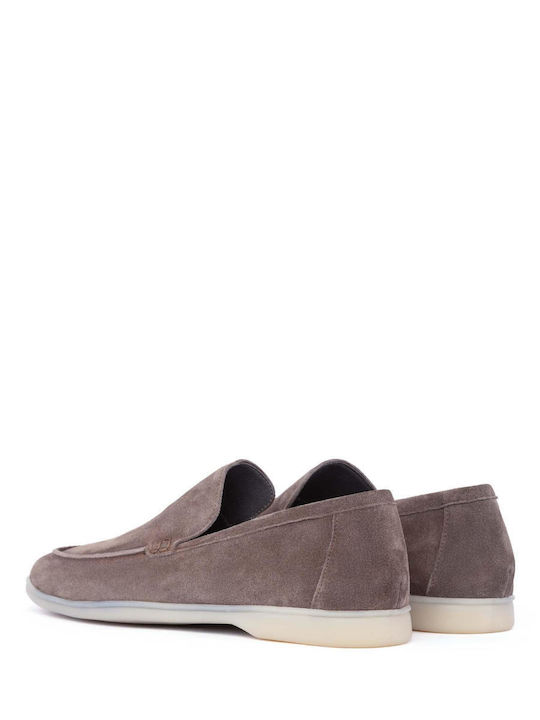 Suede Ανδρικά Loafers σε Καφέ Χρώμα