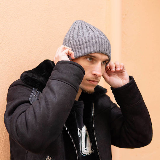 Beanie Mützen Für Männer Strick in Grau