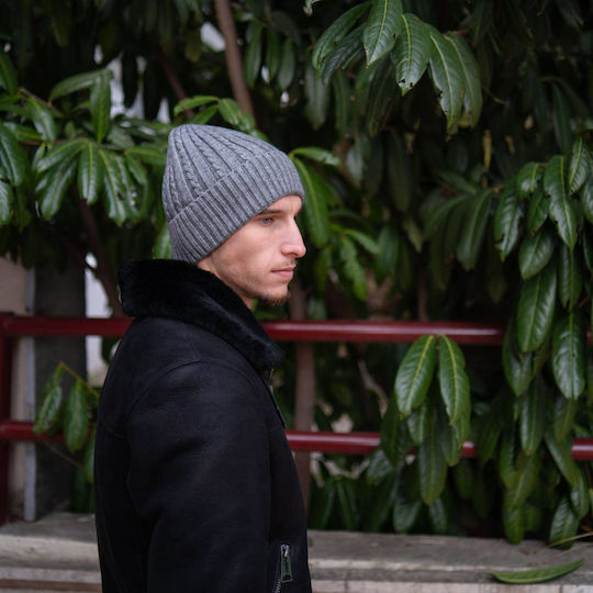 Beanie Mützen Für Männer Strick in Grau