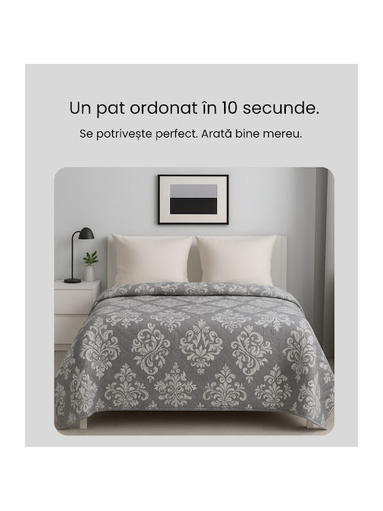 Κουβερλί Υπέρδιπλο Gray Damask 220x240cm
