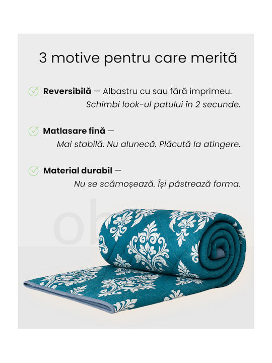 Κουβερλί Υπέρδιπλο Royal Blue Damask 220x240cm