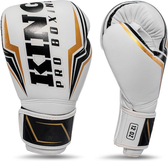 King Pro Boxing Γάντια Πυγμαχίας Δερμάτινα για Αγώνα Λευκά