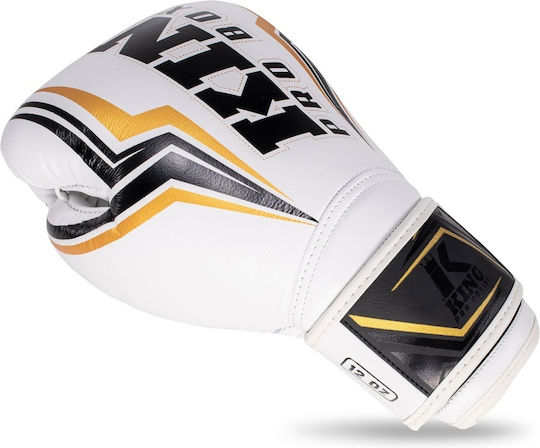 King Pro Boxing Γάντια Πυγμαχίας Δερμάτινα για Αγώνα Λευκά