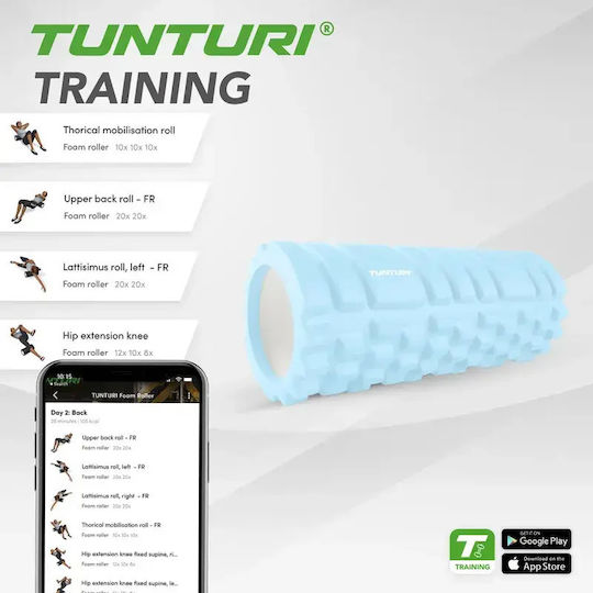 Tunturi Grid Round Roller Light Blue 33cm
