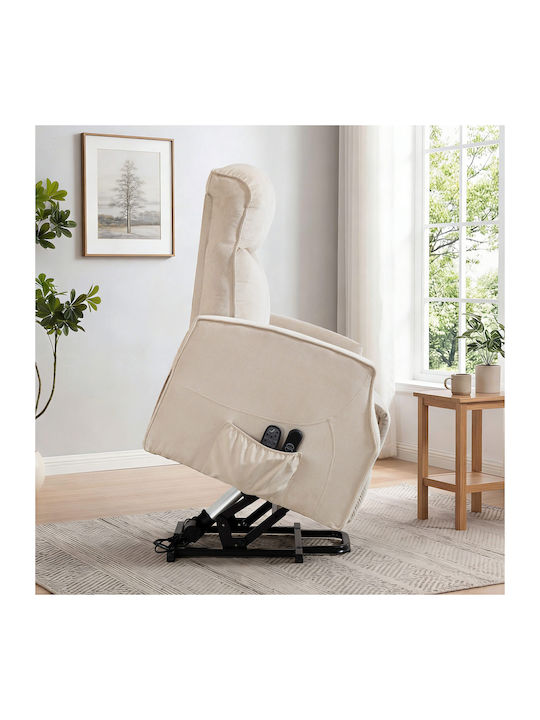 Πολυθρόνα Relax Massage με Υποπόδιο Μπεζ 74x80x140cm