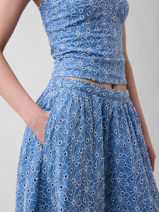 Fustă Maxi Cu Talie Înaltă Soft Cornflower Albastru