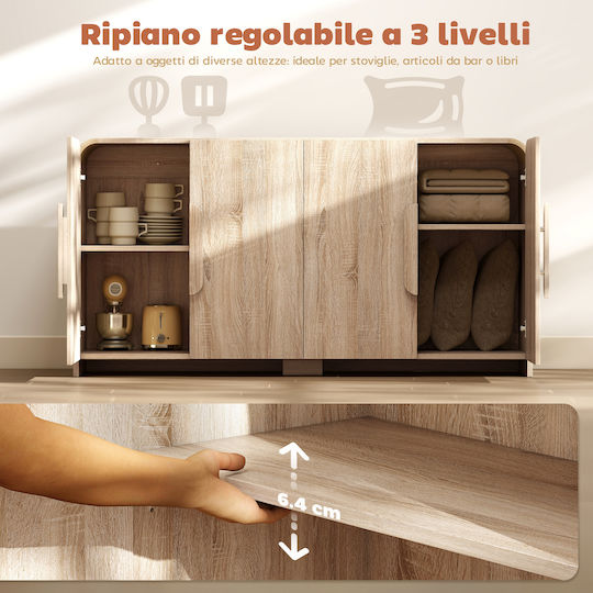 Επιδαπέδιο Ντουλάπι Φυσικό Ξύλο 157x39x82εκ.