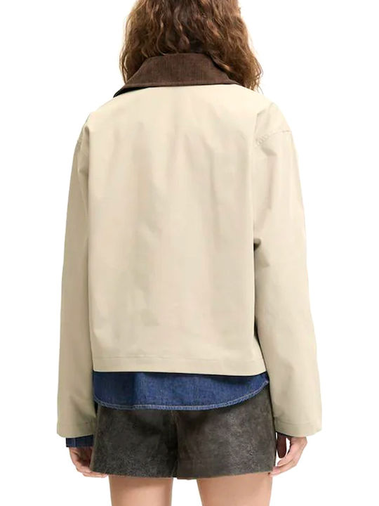 Jack & Jones Long Women's Jacket for Winter Beige