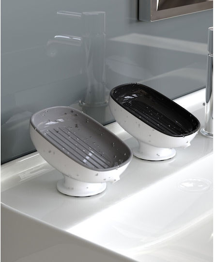 Alista Home Tavă De Săpun Din Plastic Cu Ventuză Gri