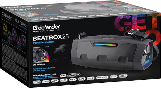 Defender BeatBox 25 Ηχείο Bluetooth με Ραδιόφωνο Μαύρο