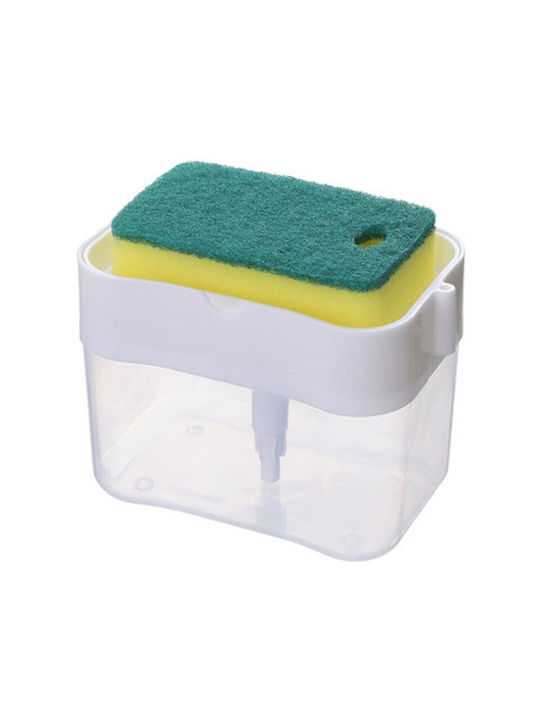 Alista Home Dispenser Dozator De Bucătărie Din Plastic Cu Suport Pentru Burete Alb 380ml