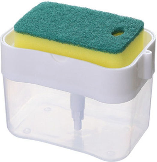 Alista Home Dispenser Dozator De Bucătărie Din Plastic Cu Suport Pentru Burete Alb 380ml