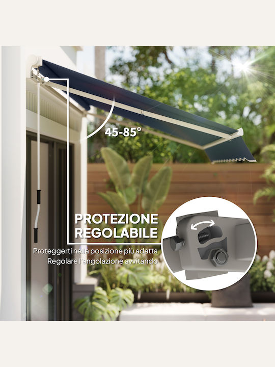 Outsunny Pavillon Terrasse Grau 3.6x2.5m