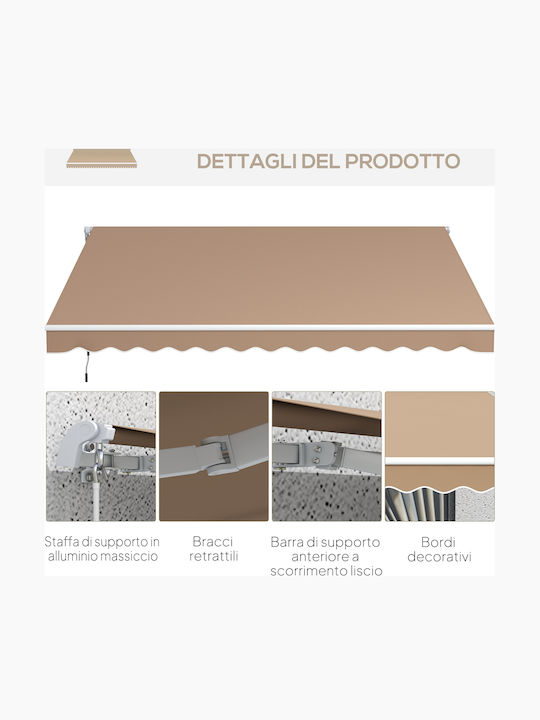 Outsunny Terrace Tent Brown 3.5x2.5m